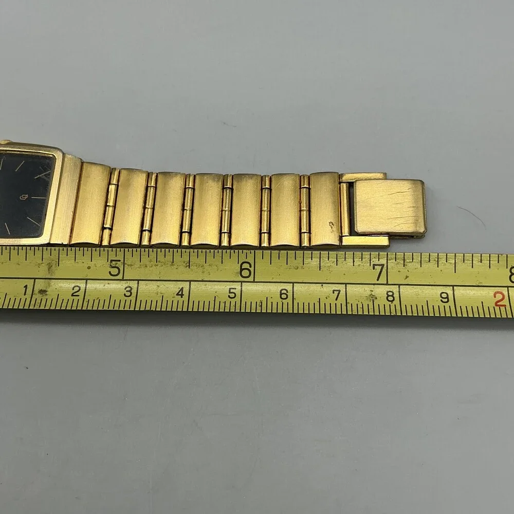 Vintage Citizen 6020 Mens Watch 25mm Black Dial Gold Tone Bracelet For Parts
